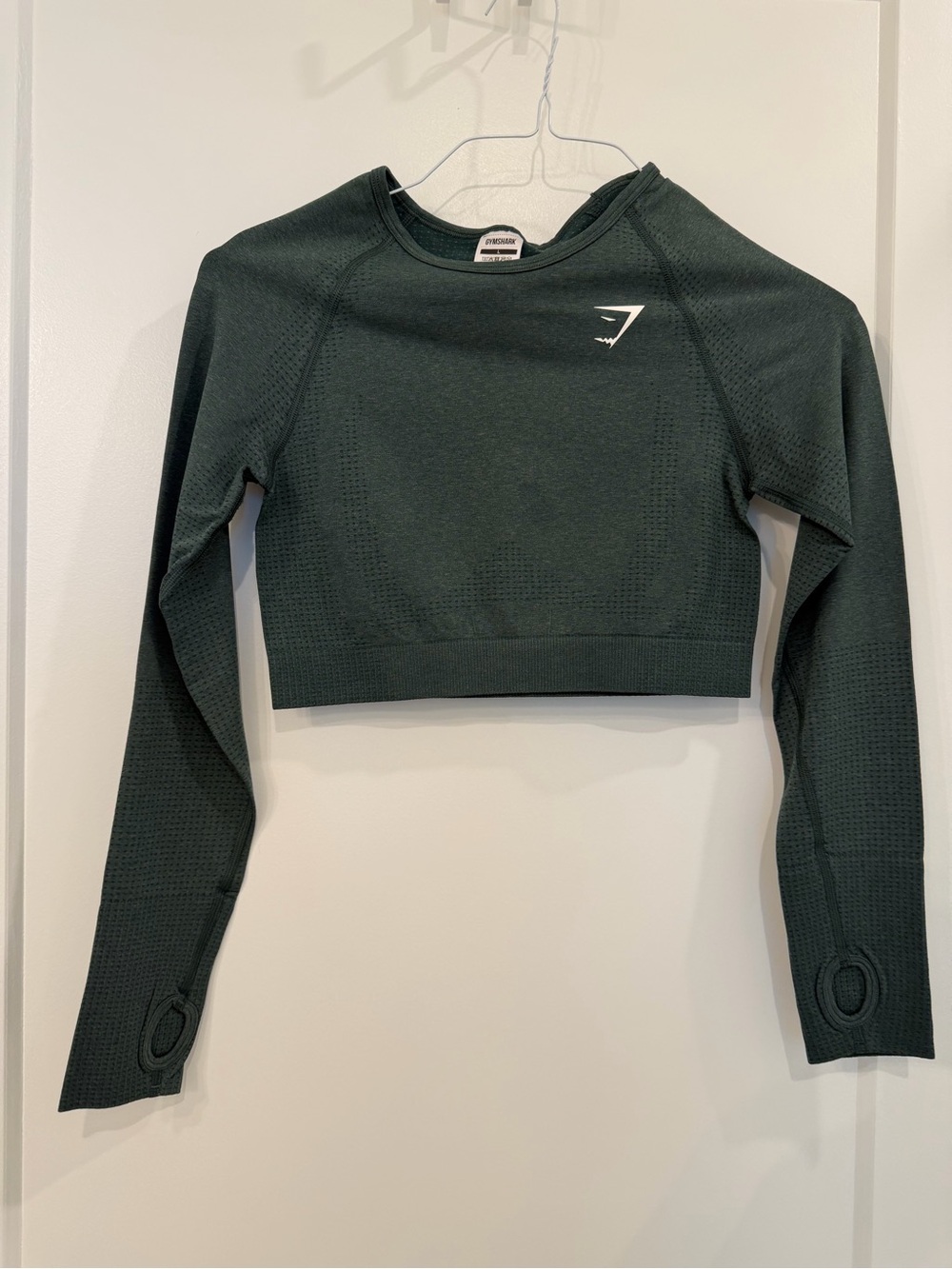 Gymshark Dark Green Seamless Long Sleeve Crop Top